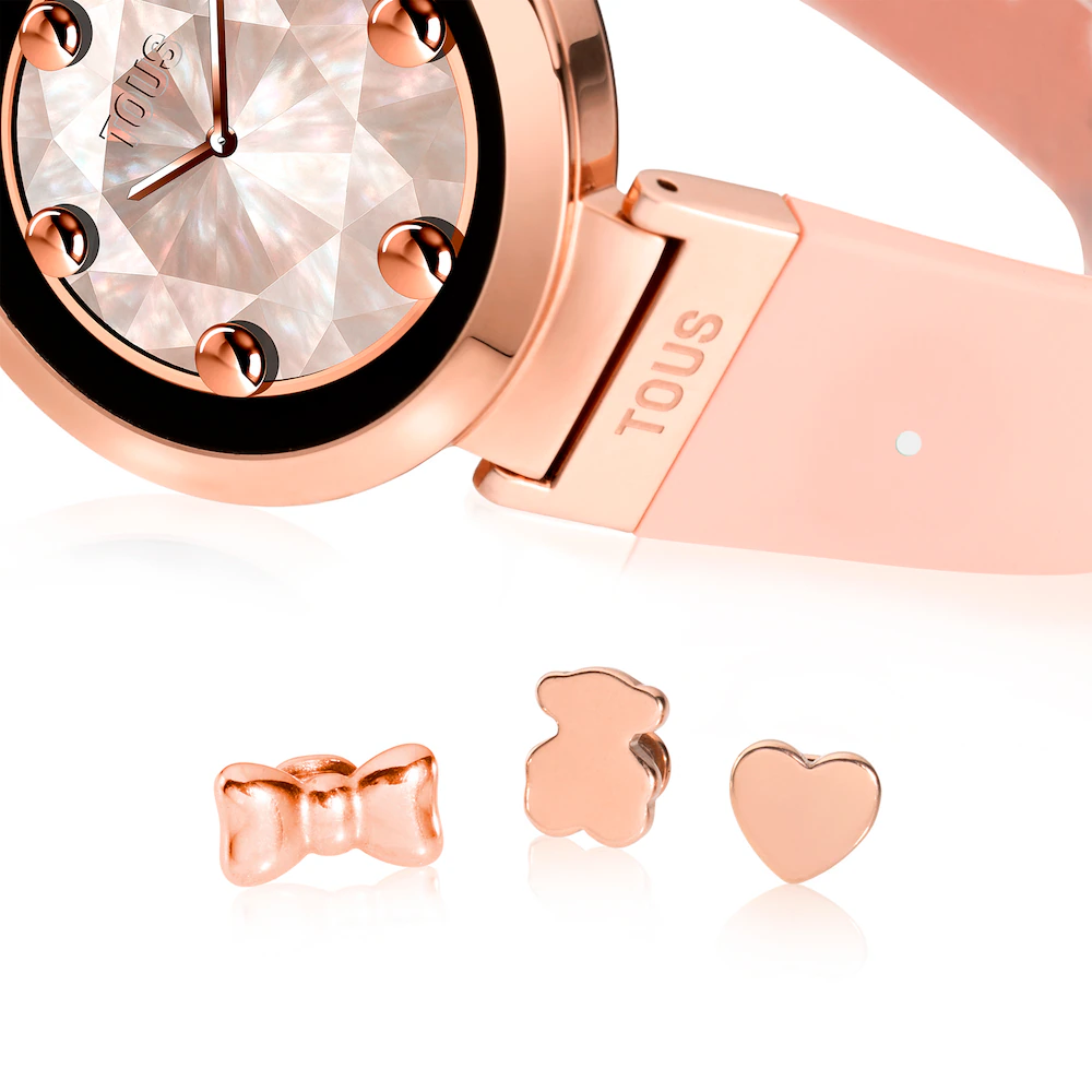 RELOJ SMARTWATCH CON CORREA NUDE Y MOTIVOS DE ACERO ROSADO S-CONNECT CHARMS 3000147800 - Imagen 3