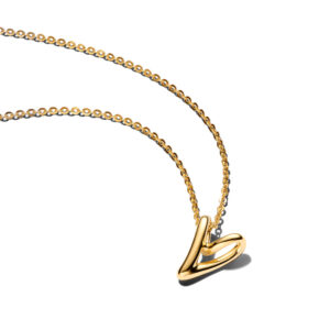 Collar Corazón Pequeño Forma Organica Acabado en Oro de  en Plata de 14k 364360C00