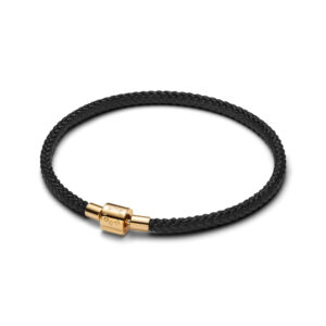 Pulsera Cordón Negro Radiante Recubrimiento en Oro de 14k 564530C01