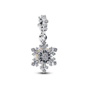 Charm Colgante Doble Copo  de Nieve Opalescente 794142C01