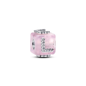 Charm Cubo Amor Cristal de Murano Rosa 794433C01