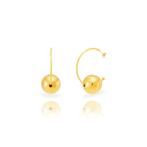 Pendientes Acero Dorado Aro Bola