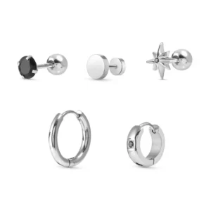 Set 5 Pendientes Atlante en Acero 027509 001