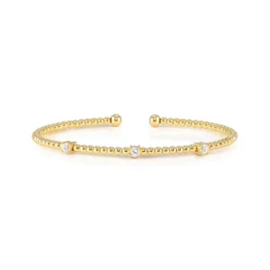 Pulsera Fashion Era Plata Dorada Semirigida con 3 Circonitas 242205 012