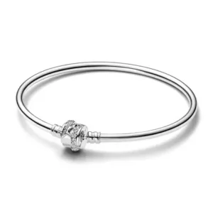 Pulsera Pandora con Cierre de Estrella y Circonitas Cubicas Transparentes en Plata de Ley 592733C01