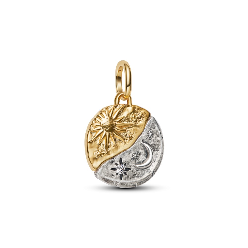 Charm Medallón Sol y Luna Plata de Primera Ley y Recubrimiento en Oro de 14k 763977C01