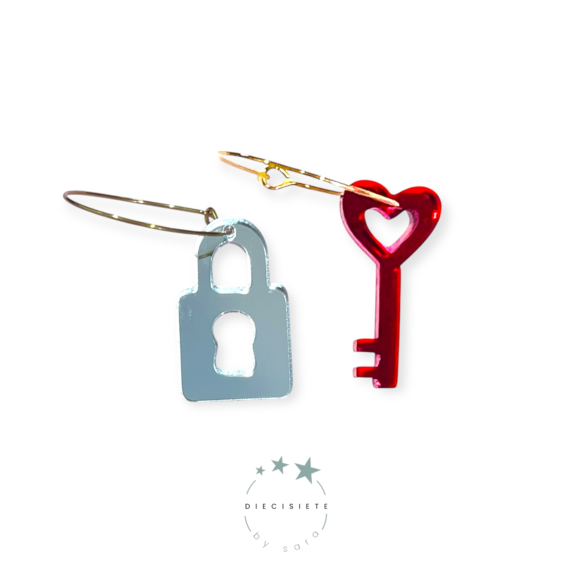 Pendientes Aro Candado y llave Grande