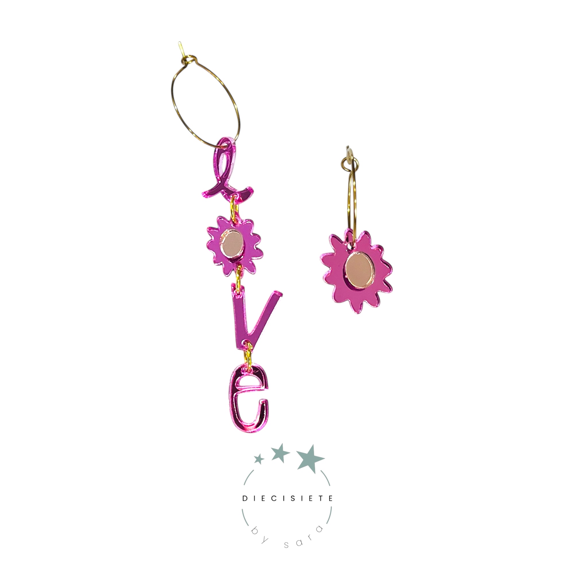 Pendientes Aro Amor y Margaritas
