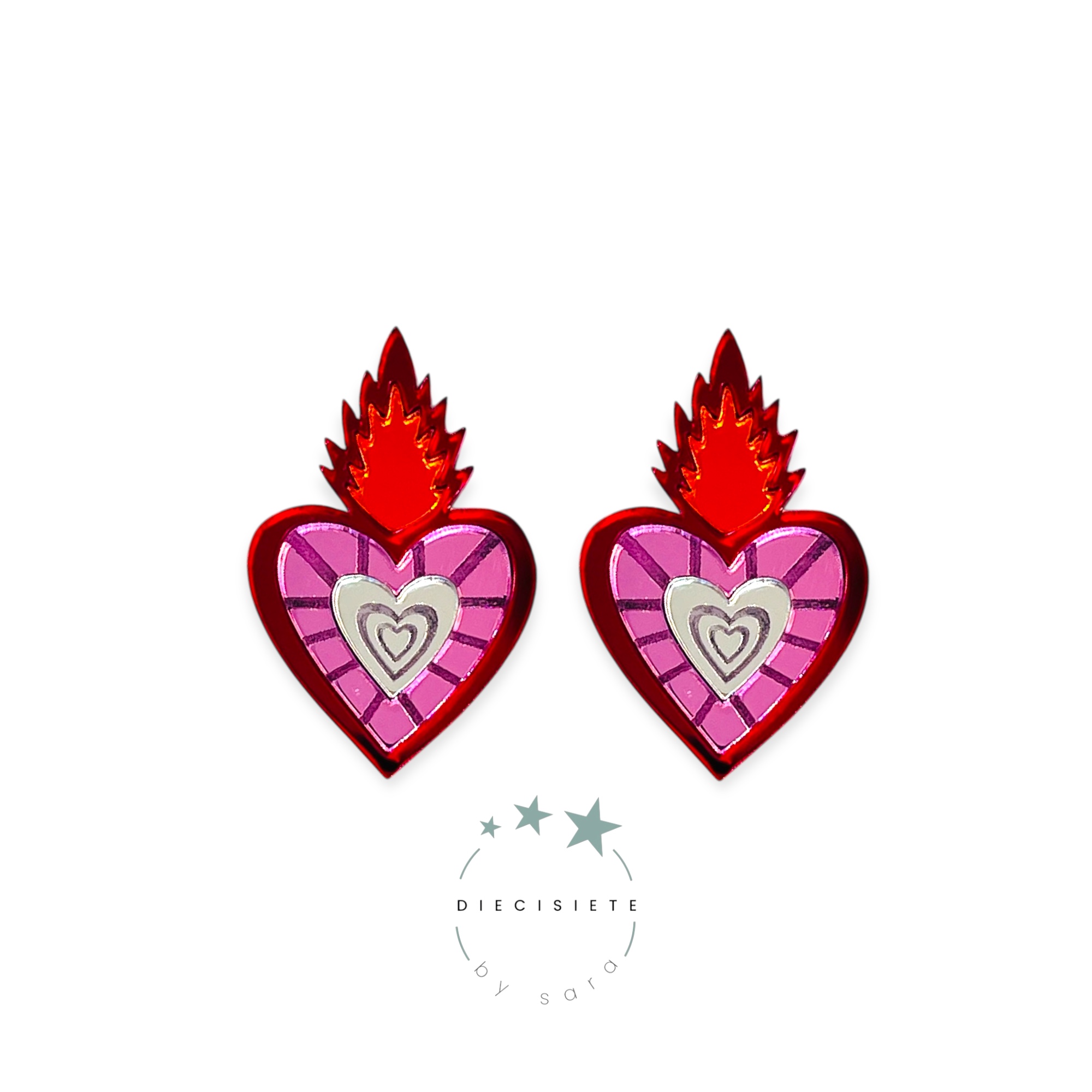 Pendientes Corazón Llameante
