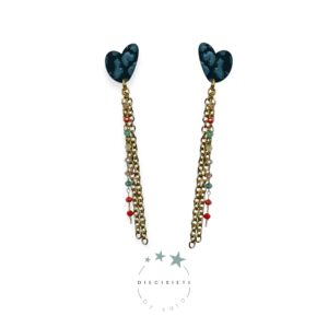 Pendientes Corazón Estelado Negro