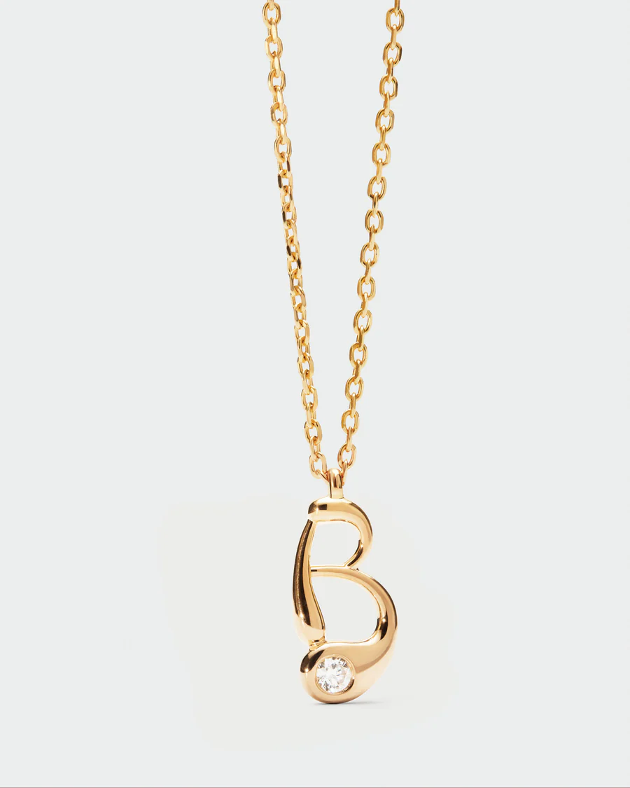 Collar con Colgante Inicial Baño de Oro - Imagen 4