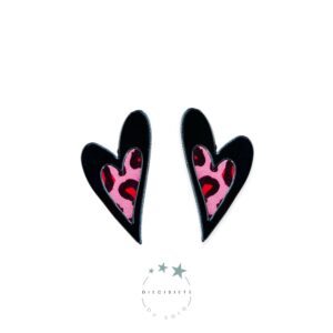 Pendientes Corazón Print Rosa