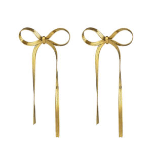 Pendientes Acero Lazo Dorado