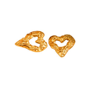 Pendientes Acero Dorado Corazón Lava
