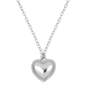 Collar Plata Corazón Biselado