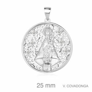 Medalla Plata Virgen de Covadonga 25mm