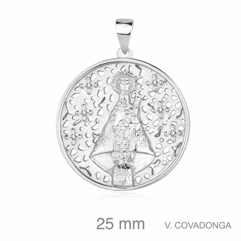 Medalla Plata Virgen de Covadonga 25mm