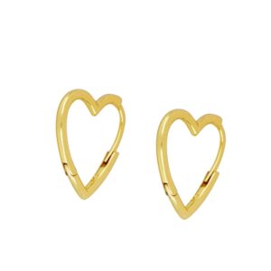 Pendientes Plata Dorada Aro Corazón