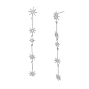 Pendientes Plata Linea de Estrellas
