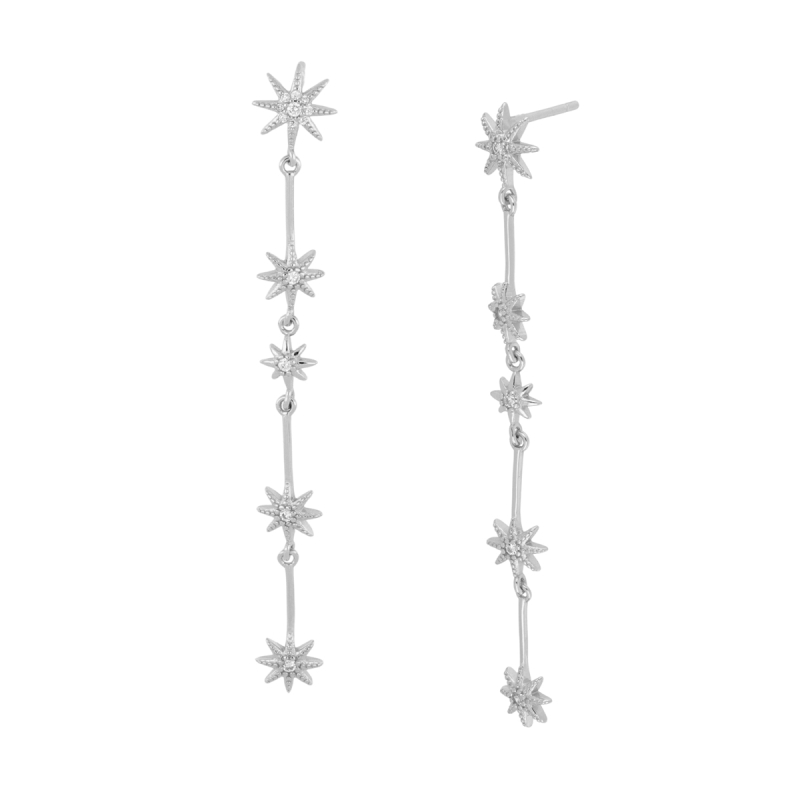 Pendientes Plata Linea de Estrellas