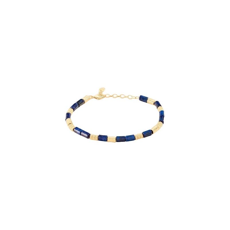 Pulsera Agatha Paris Petra Baño Oro y Lapislázuli 02480306-226-TU