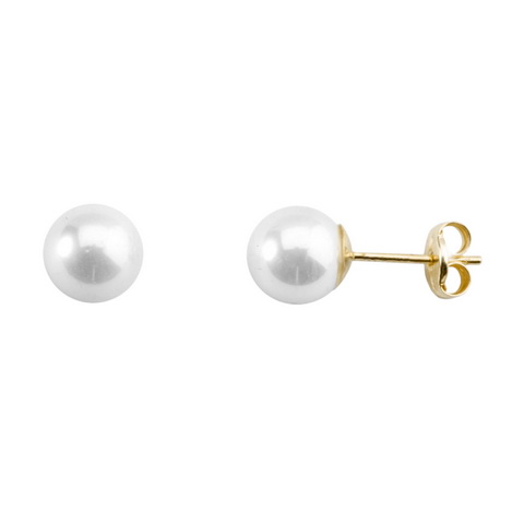 Pendientes Perla Cultivada 7mm Oro 18k