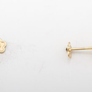 Pendientes Rosca Oro 18k Flor Satinada