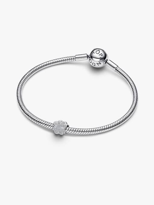 Charm Mini Plata Trébol Textura 794047C00 - Imagen 2