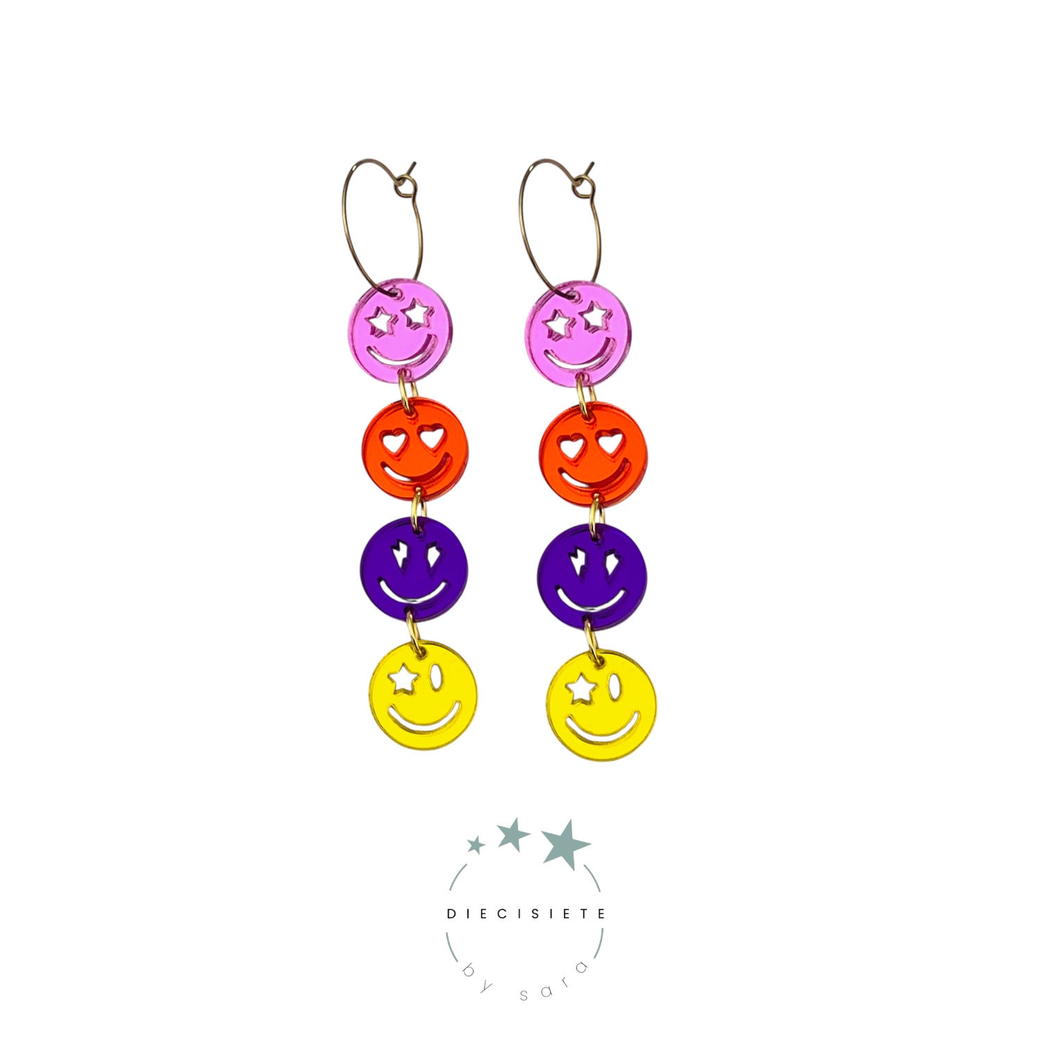 Pendientes Aro Acid Smile Multicolor