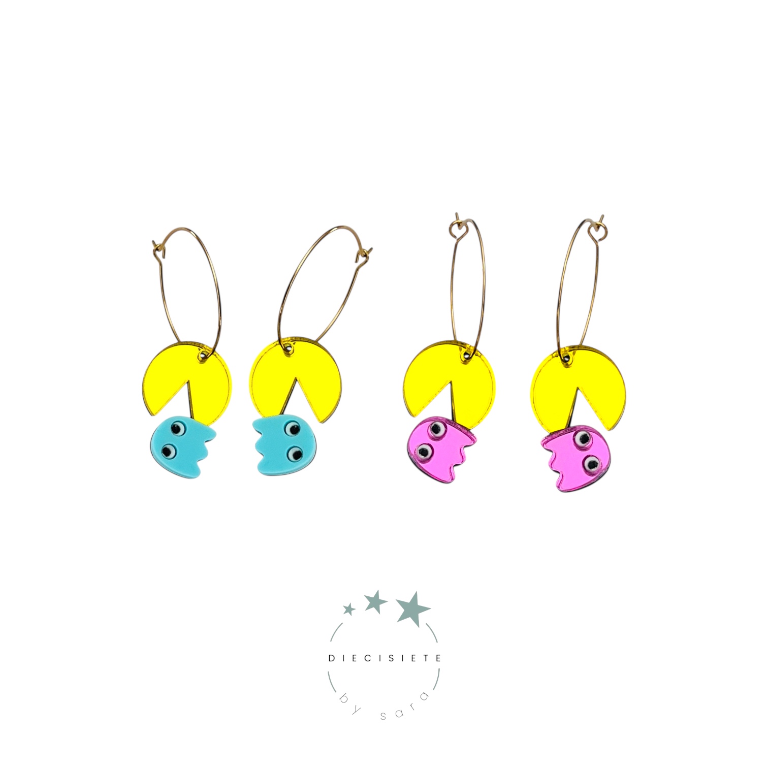 Pendientes Aro Pacman y Ghost