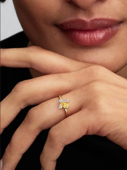 Anillo Abeja Miel Recubrimiento en Oro de 14K 164562C01 - Imagen 2