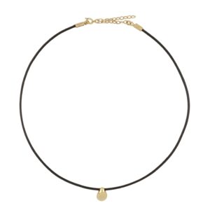 Collar Hilo y Gota de Plata Dorada