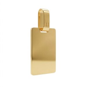 Colgante Placa Oro Amarillo 18k Rectangular