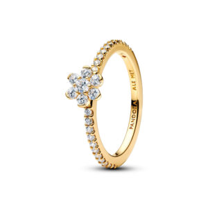Anillo Flor Brillante Recubrimiento en Oro de 14k 164499C01