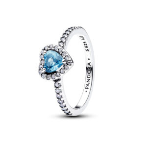 Anillo Corazón Elevado Azul Plata de Ley 198421C10