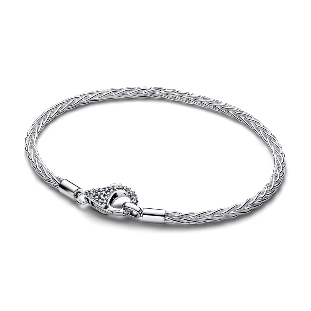 Pulsera Moments Cadena de Espiga con Cierre en Pave Plata de Ley 594462C01