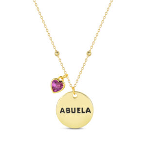 Collar en Plata Dorada Medalla Abuela