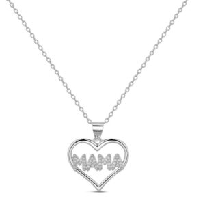 Collar Plata de Ley Corazón Mamá