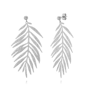 Pendientes Acero Hoja de Palma