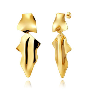 Pendientes Acero Dorado Hoja Artist