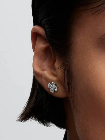Pendientes de Botón Trébol de la Suerte Brillante Plata de Ley 294500C01 - Imagen 4
