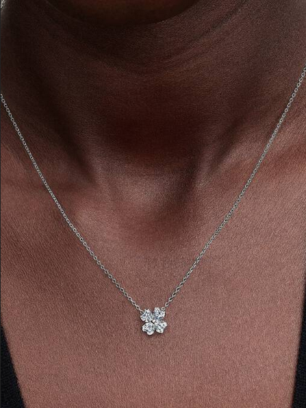 Collar Trébol de la Suerte Brillante Plata de Ley 394502C01 - Imagen 2