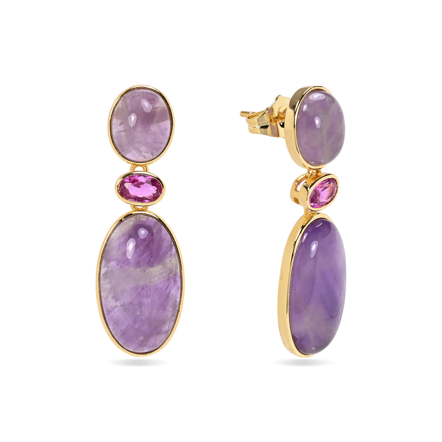 Pendientes Bronce Torcal Mineral Amatista