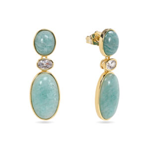 Pendientes Bronce Torcal Mineral Amazonita
