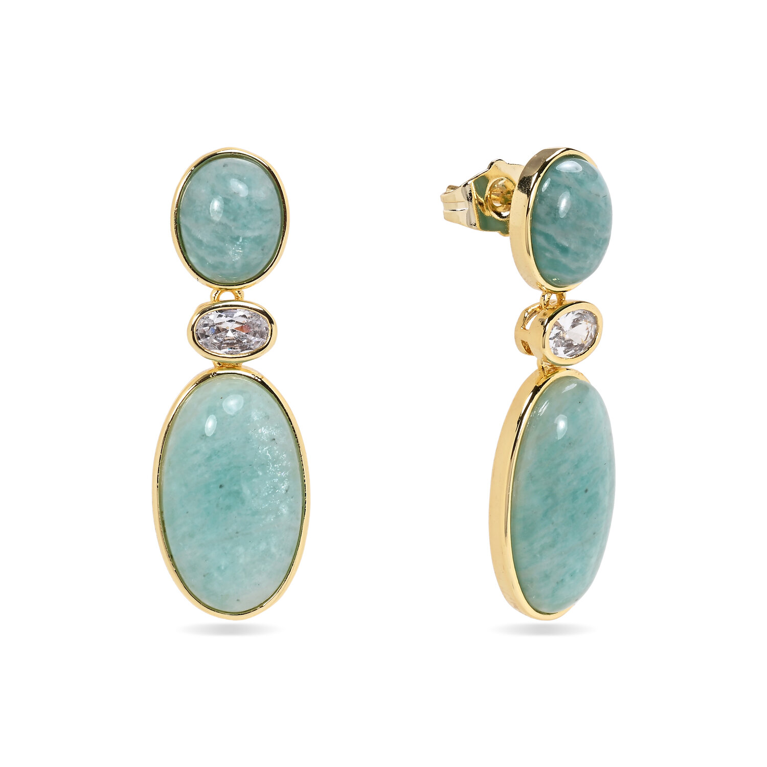 Pendientes Bronce Torcal Mineral Amazonita