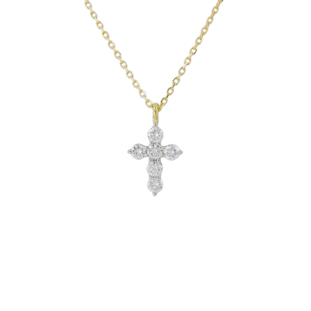Gargantilla Oro Amarillo 18k Cruz Diamantes