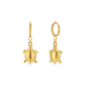 Pendientes Acero Dorado Tortuga
