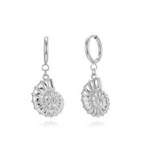 Pendientes Acero  Aro Concha Marina