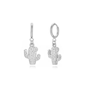 Pendientes Acero Aro Cactus