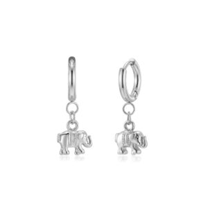 Pendientes Acero Aro Elefante de la Suerte